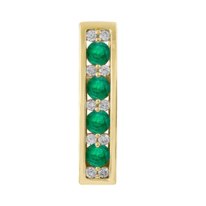 Ice Jewellery Diamond Emerald Pendant with 0.10ct Diamonds in 9K Yellow Gold - P-20514EM-010-Y | Ice Jewellery Australia