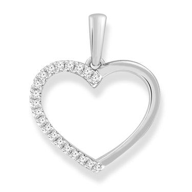 Diamond Pendant with 0.06ct Diamonds in 9K White Gold