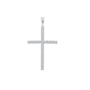 Ice Jewellery Diamond Cross Pendant with 0.50ct Diamonds in 9K White Gold - PC-0171-W | Ice Jewellery Australia