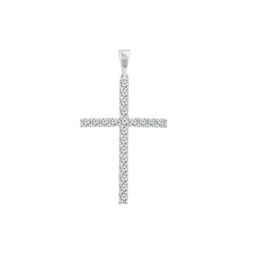 Ice Jewellery Diamond Cross Pendant with 0.50ct Diamonds in 9K White Gold - PC-0171-W | Ice Jewellery Australia