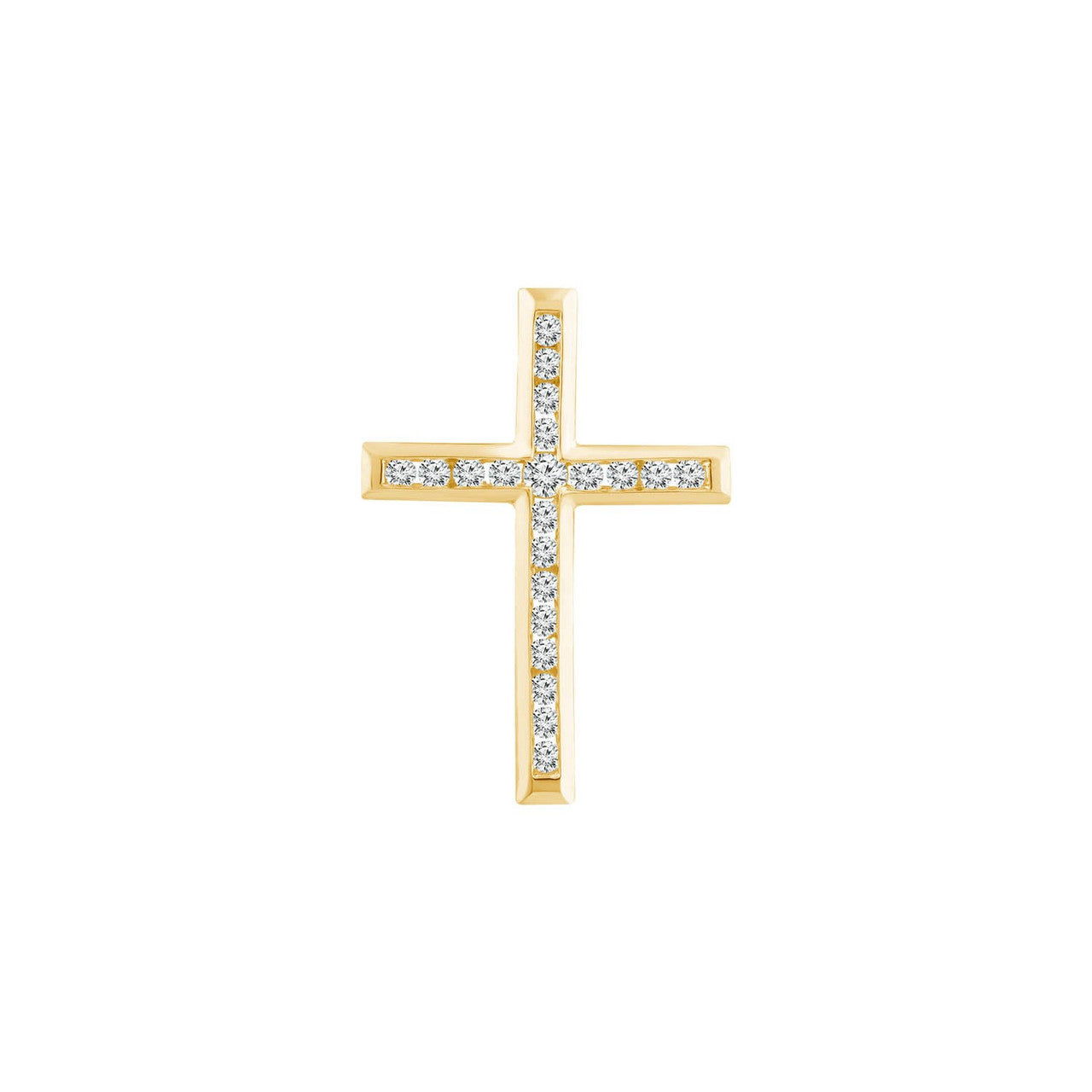 Ice Jewellery Diamond Cross Pendant with 0.50ct Diamonds in 9K Yellow Gold - PC-0172-Y | Ice Jewellery Australia