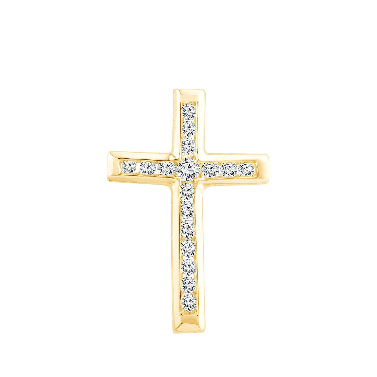Ice Jewellery Diamond Cross Pendant with 0.10ct Diamonds in 9K Yellow Gold - PC-0174-Y | Ice Jewellery Australia