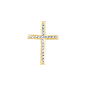 Ice Jewellery Diamond Cross Pendant with 0.25ct Diamonds in 9K Yellow Gold - PC-0187-Y | Ice Jewellery Australia