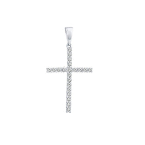 Ice Jewellery Diamond Cross Pendant with 0.10ct Diamonds in 9K White Gold - PC-0211-W | Ice Jewellery Australia