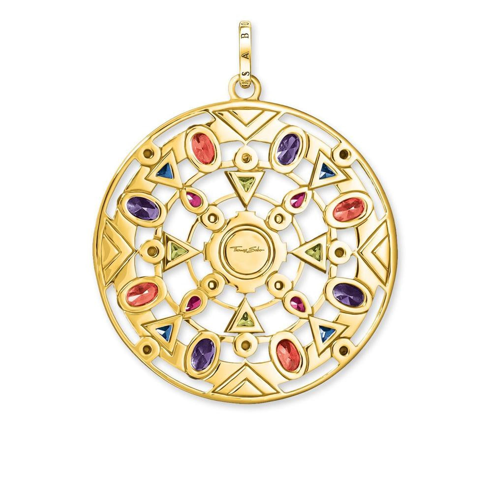THOMAS SABO Paradise Colours Round Yellow Gold Plated Pendant - PE828-993-7 | Ice Jewellery Australia