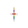 Pendant Cross Colourful Stones Gold | Ice Jewellery Australia