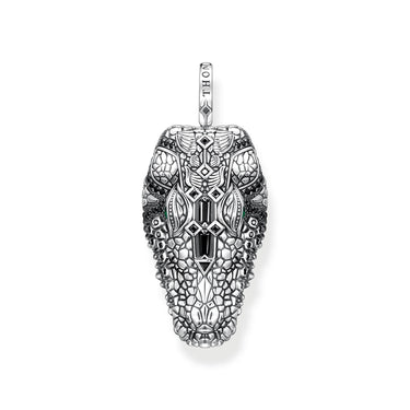 THOMAS SABO Pendant Crocodile Head with Stones Silver Blackened