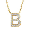 Ice Jewellery Initial 'B' Necklace with 0.09ct Diamonds in 9K Yellow Gold - PF-6264-Y | Ice Jewellery Australia