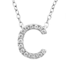 Ice Jewellery Initial 'C' Necklace with 0.06ct Diamonds in 9K White Gold - PF-6265-W | Ice Jewellery Australia