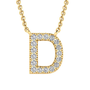 Ice Jewellery Initial 'D' Necklace with 0.09ct Diamonds in 9K Yellow Gold - PF-6266-Y | Ice Jewellery Australia