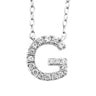 Ice Jewellery Initial 'G' Necklace with 0.09ct Diamonds in 9K White Gold - PF-6269-W | Ice Jewellery Australia