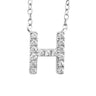 Ice Jewellery Initial 'H' Necklace with 0.09ct Diamonds in 9K White Gold - PF-6270-W | Ice Jewellery Australia