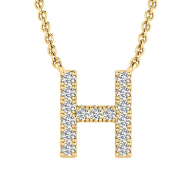 Ice Jewellery Initial 'H' Necklace with 0.09ct Diamonds in 9K Yellow Gold - PF-6270-Y | Ice Jewellery Australia