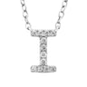 Ice Jewellery Initial 'I' Necklace with 0.06ct Diamonds in 9K White Gold - PF-6271-W | Ice Jewellery Australia