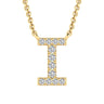 Ice Jewellery Initial 'I' Necklace with 0.06ct Diamonds in 9K Yellow Gold - PF-6271-Y | Ice Jewellery Australia