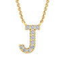 Ice Jewellery Initial 'J' Necklace with 0.06ct Diamonds in 9K Yellow Gold - PF-6272-Y | Ice Jewellery Australia