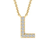 Ice Jewellery Initial 'L' Necklace with 0.06ct Diamonds in 9K Yellow Gold - PF-6274-Y | Ice Jewellery Australia