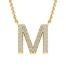 Ice Jewellery Initial 'M' Necklace with 0.09ct Diamonds in 9K Yellow Gold - PF-6275-Y | Ice Jewellery Australia