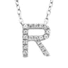 Ice Jewellery Initial 'R' Necklace with 0.09ct Diamonds in 9K White Gold - PF-6280-W | Ice Jewellery Australia