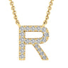 Ice Jewellery Initial 'R' Necklace wth 0.09ct Diamonds in 9K Yellow Gold - PF-6280-Y | Ice Jewellery Australia