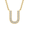 Ice Jewellery Initial 'U' Necklace with 0.06ct Diamonds in 9K Yellow Gold - PF-6283-Y | Ice Jewellery Australia