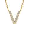 Ice Jewellery Initial 'V' Necklace with 0.06ct Diamonds in 9K Yellow Gold - PF-6284-Y | Ice Jewellery Australia