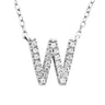 Ice Jewellery Initial 'W' Necklace with 0.09ct Diamonds in 9K White Gold - PF-6285-W | Ice Jewellery Australia
