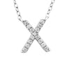 Ice Jewellery Initial 'X' Necklace with 0.06ct Diamonds in 9K White Gold - PF-6286-W | Ice Jewellery Australia