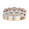 Ice Jewellery Diamond Tri Colour Ring with 0.10ct Diamonds in 9K Tri Colour Gold - R-29698-T | Ice Jewellery Australia