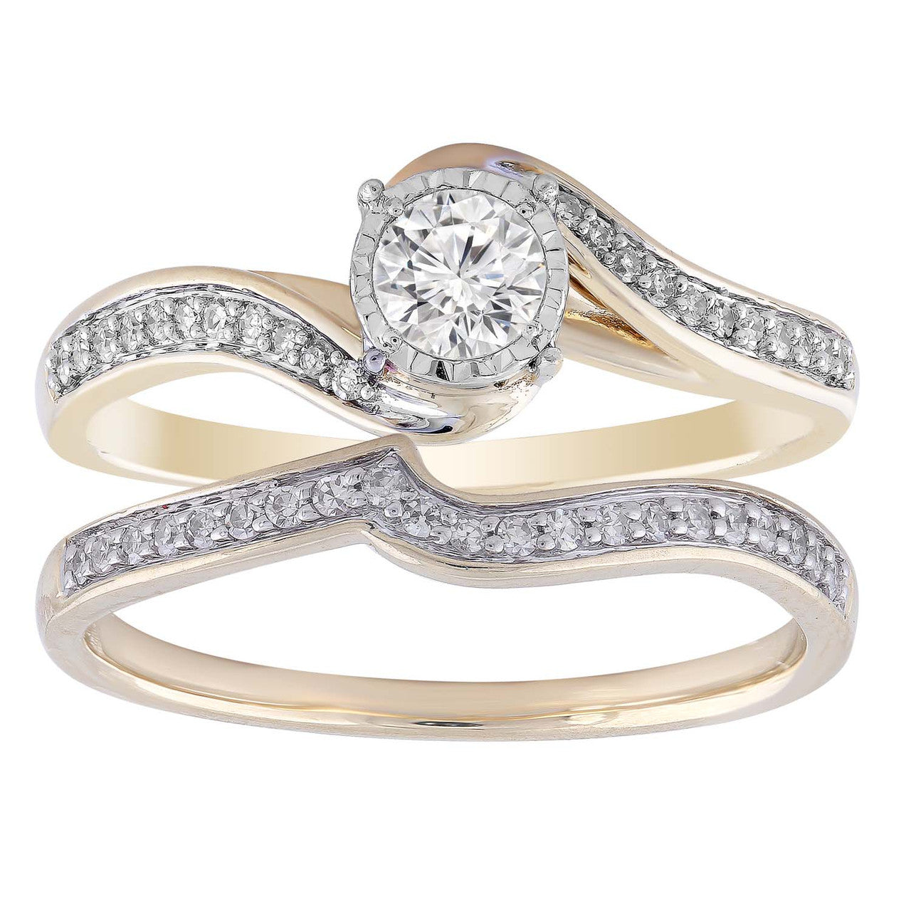 Ice Jewellery Ring Set with 0.50ct Diamond in 9K Yellow Gold -  R-35877-Y | Ice Jewellery Australia