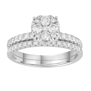 Ice Jewellery Engagement & Wedding Ring Set with 0.73ct Diamonds in 9K White Gold -  R-37167-075-W | Ice Jewellery Australia