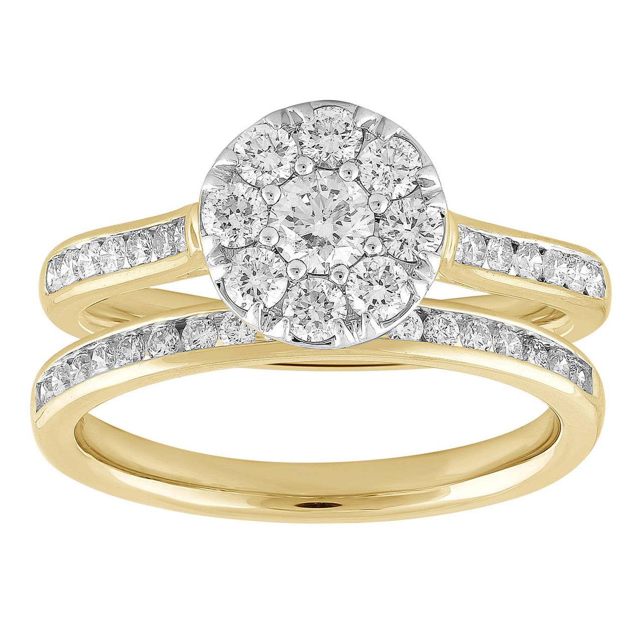 Ice Jewellery Ring Set with 1ct Diamond in 18K Yellow & White Gold -  R-37291-100-Y | Ice Jewellery Australia