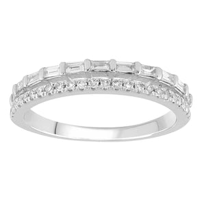 Ice Jewellery Two Row Ring with 0.33ct Diamonds in 9K White Gold -  R-39405-033-W | Ice Jewellery Australia