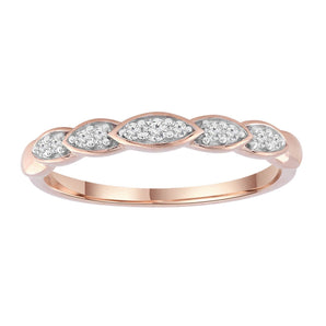 Ice Jewellery Diamond Band Ring with 0.10ct Diamonds in 9K Rose Gold - R-40123-010-R | Ice Jewellery Australia