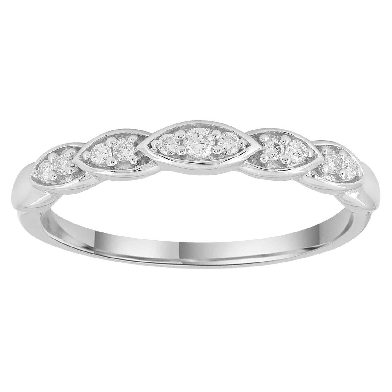 Ice Jewellery Band Ring with 0.10ct Diamonds in 9K White Gold -  R-40123-010-W | Ice Jewellery Australia