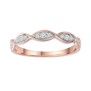 Ice Jewellery Diamond Band Ring with 0.10ct Diamonds in 9K Rose Gold - R-40125-010-R | Ice Jewellery Australia