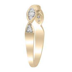 Ice Jewellery Diamond Band Ring with 0.10ct Diamonds in 9K Yellow Gold - R-40125-010-Y | Ice Jewellery Australia