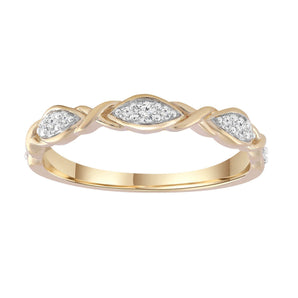 Ice Jewellery Diamond Band Ring with 0.10ct Diamonds in 9K Yellow Gold - R-40145-010-Y | Ice Jewellery Australia
