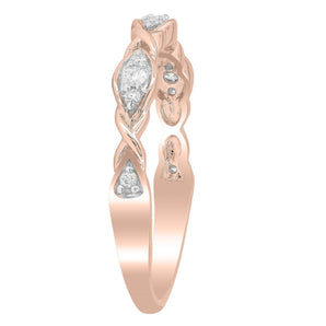 Ice Jewellery Diamond Band Ring with 0.10ct Diamonds in 9K Rose Gold - R-40145-010-R | Ice Jewellery Australia