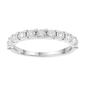 Ice Jewellery Band Ring with 0.25ct Diamonds in 9K White Gold -  R-40232-025-W | Ice Jewellery Australia