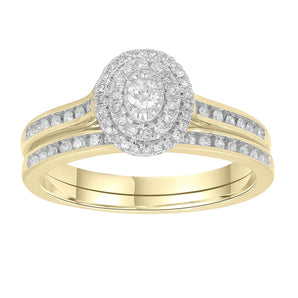 Ice Jewellery Engagement & Wedding Ring Set with 0.33ct Diamonds in 9K Yellow Gold -  R-40285-033-Y | Ice Jewellery Australia