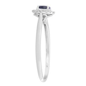 Ice Jewellery Sapphire Ring with 0.08ct Diamonds in 9K White Gold -  R-40781-008-W | Ice Jewellery Australia