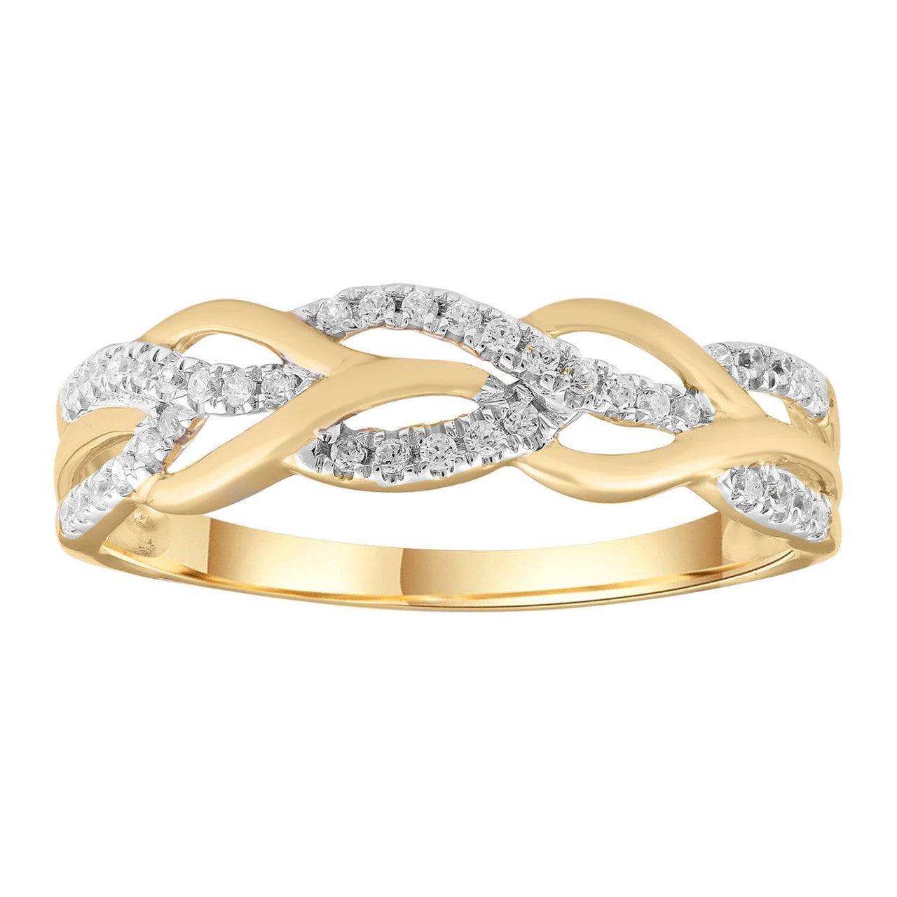 Ice Jewellery Ring with 0.15ct Diamond in 9K Yellow Gold -  R-41459-015-Y | Ice Jewellery Australia