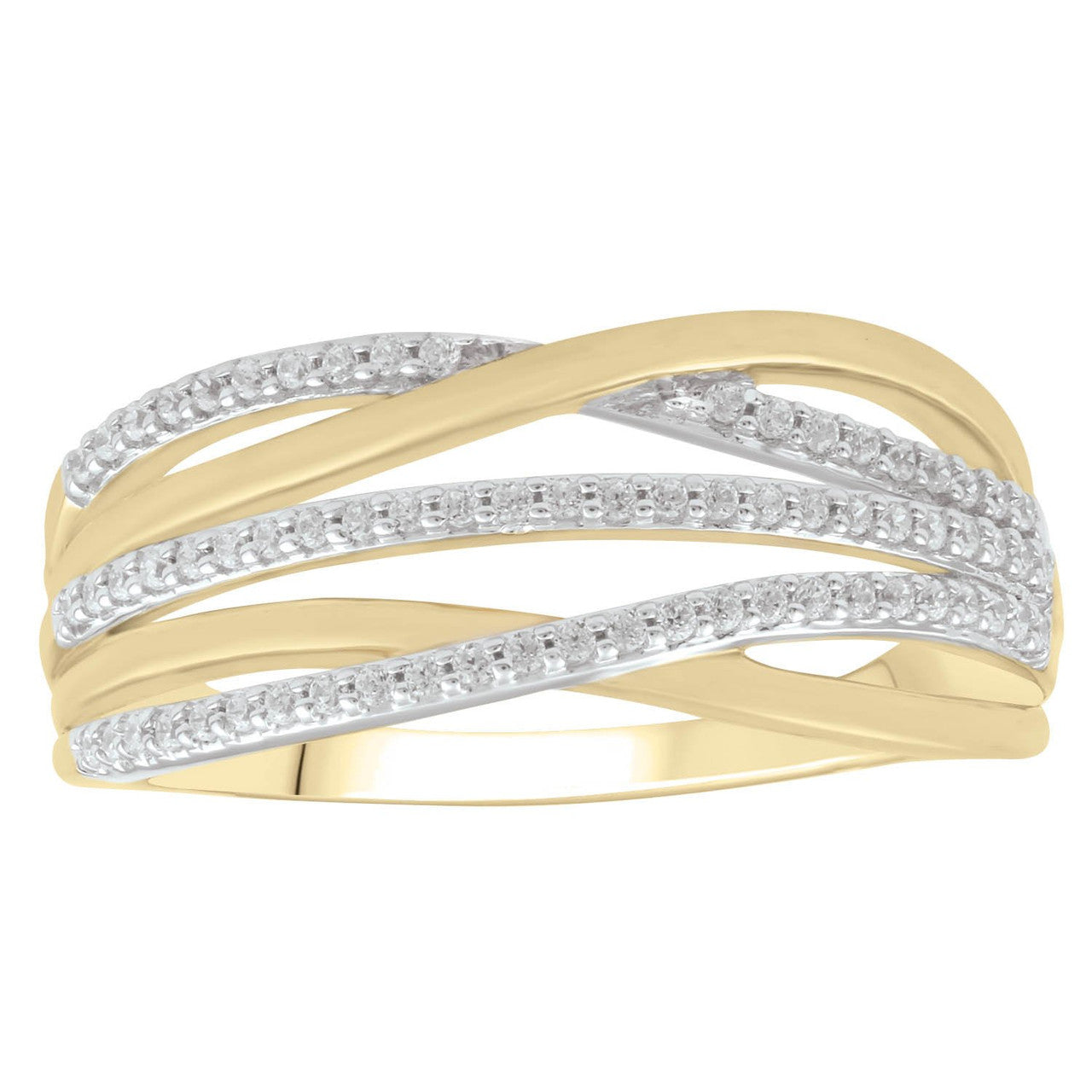 Ice Jewellery Ring with 0.20ct Diamonds in 9K Yellow Gold -  R-41461-020-Y | Ice Jewellery Australia