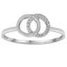 Ice Jewellery Linked Circle Ring with 0.05ct Diamonds in 9K White Gold -  R-41513-005-W | Ice Jewellery Australia
