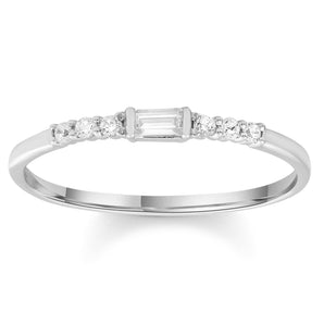 Ring with 0.12ct Diamonds in 9K White Gold -  R-41714-010-W
