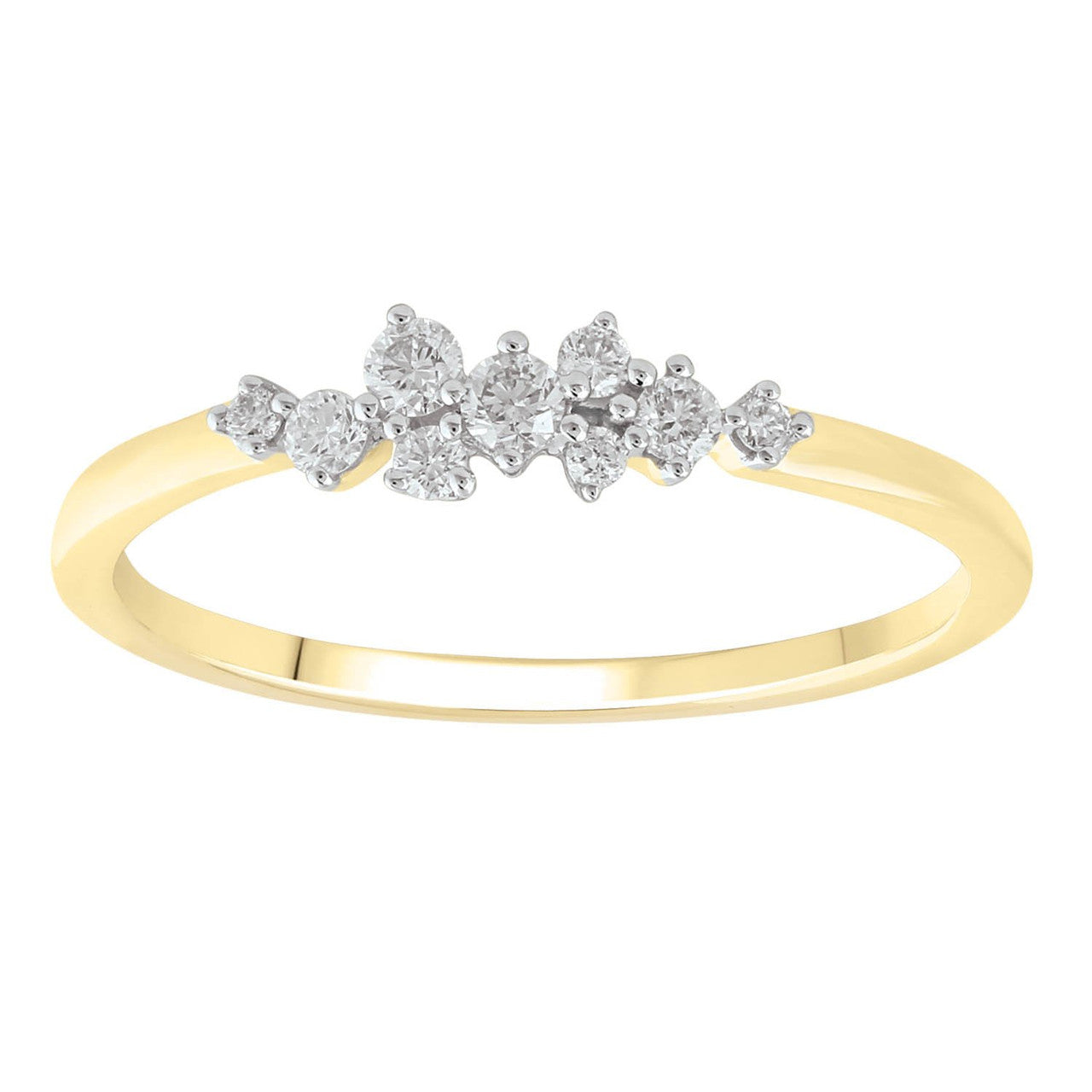 Ice Jewellery Ring with 0.15ct Diamonds in 9K Yellow Gold -  R-41813-015-Y | Ice Jewellery Australia