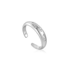 Ania Haie Silver Scattered Stars Adjustable Ring - R034-01H | Ice Jewellery Australia