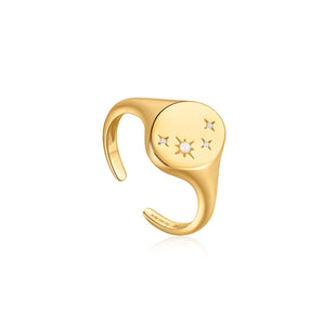 Ania Haie Gold Starry Kyoto Opal Adjustable Signet Ring - R034-02G | Ice Jewellery Australia
