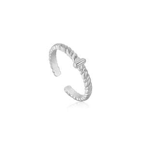 Ania Haie Silver Rope Twist Adjustable Ring - R036-01H | Ice Jewellery Australia